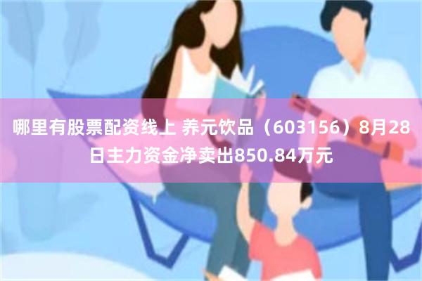 哪里有股票配资线上 养元饮品（603156）8月28日主力资金净卖出850.84万元