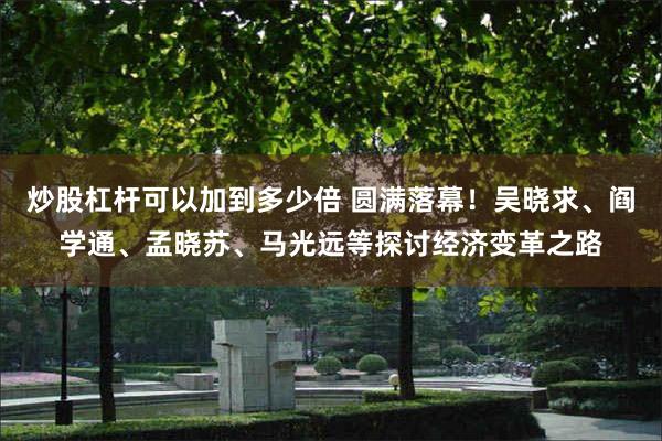 炒股杠杆可以加到多少倍 圆满落幕！吴晓求、阎学通、孟晓苏、马光远等探讨经济变革之路