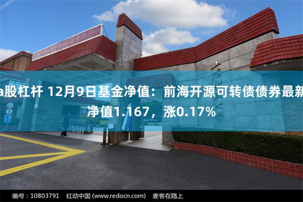 a股杠杆 12月9日基金净值：前海开源可转债债券最新净值1.167，涨0.17%