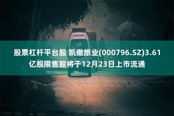 股票杠杆平台股 凯撒旅业(000796.SZ)3.61亿股限售股将于12月23日上市流通